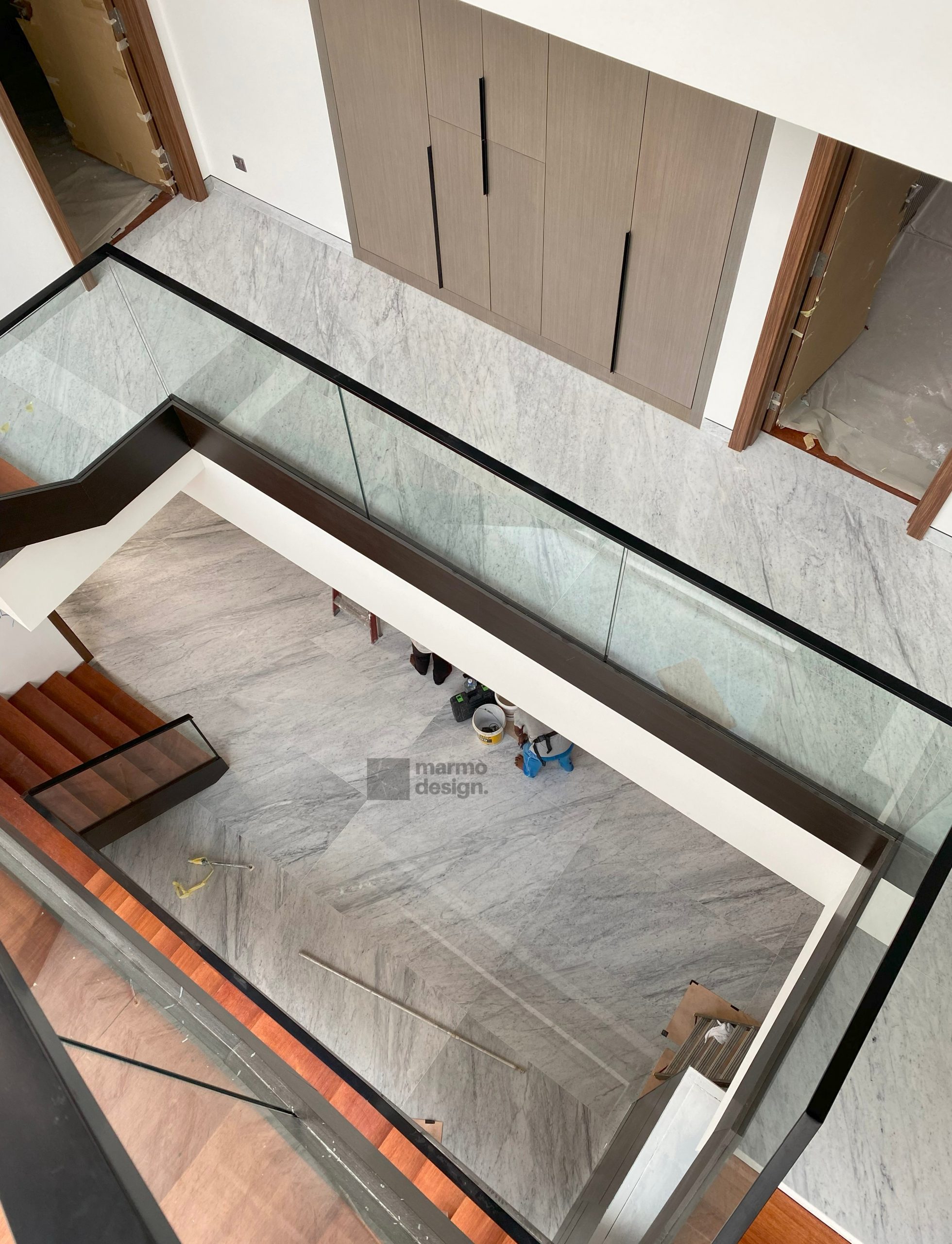 Bianco Carrara double story flooring